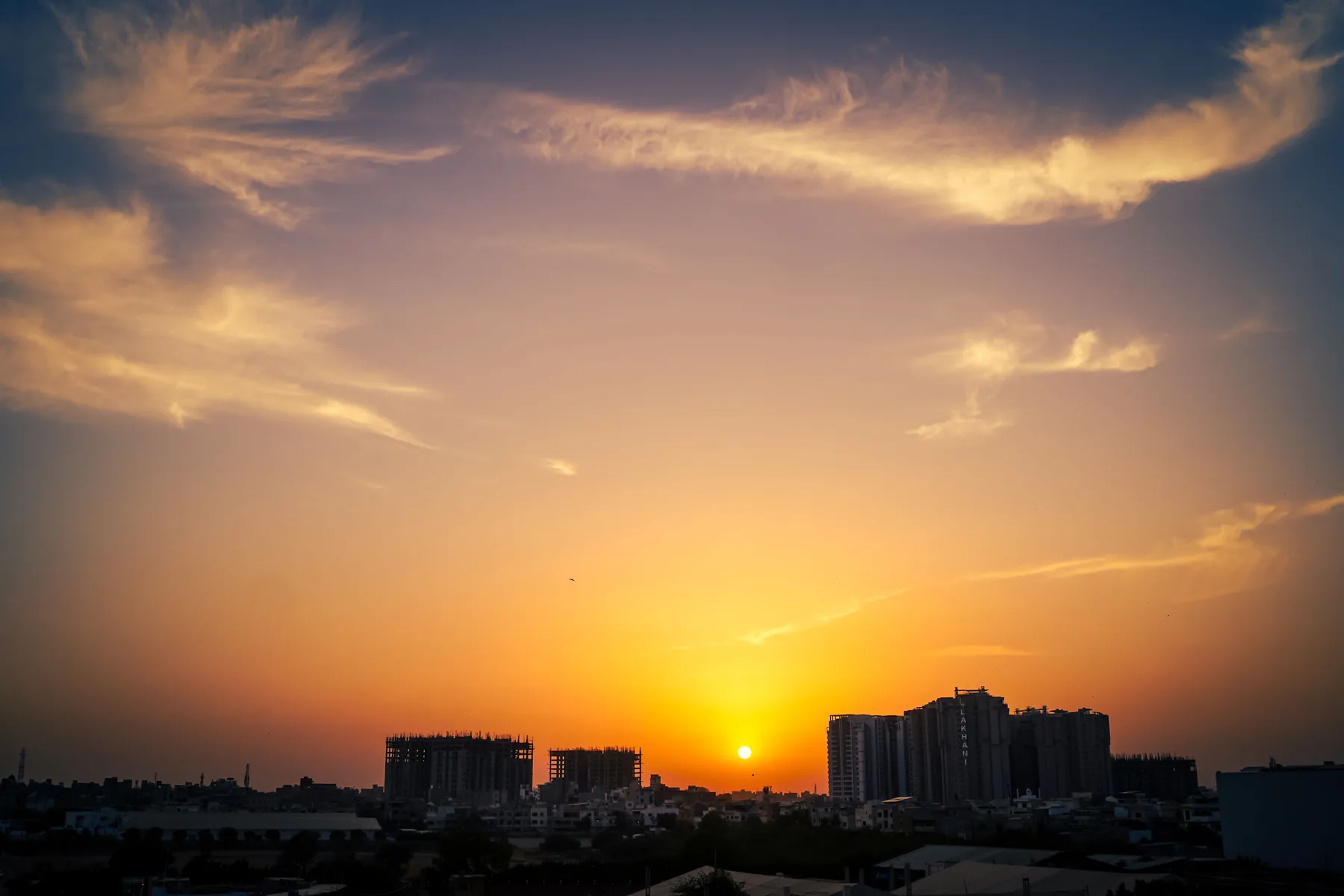 Karachi skyline at sunset